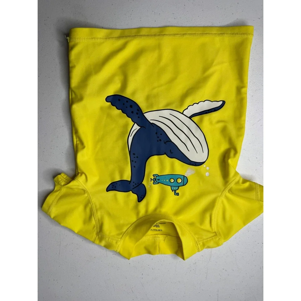 Carters Baby Boy Yellow Whale Submarine Rash Guard Swim Shirt 18M